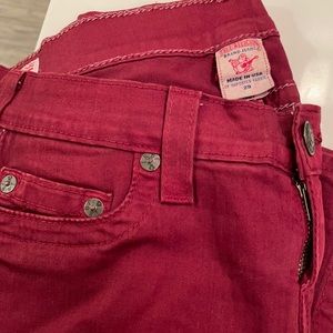 Burgundy red True Religion Jeans